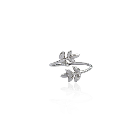 Seek + Find Grow Silver Vine Adjustable Ring
