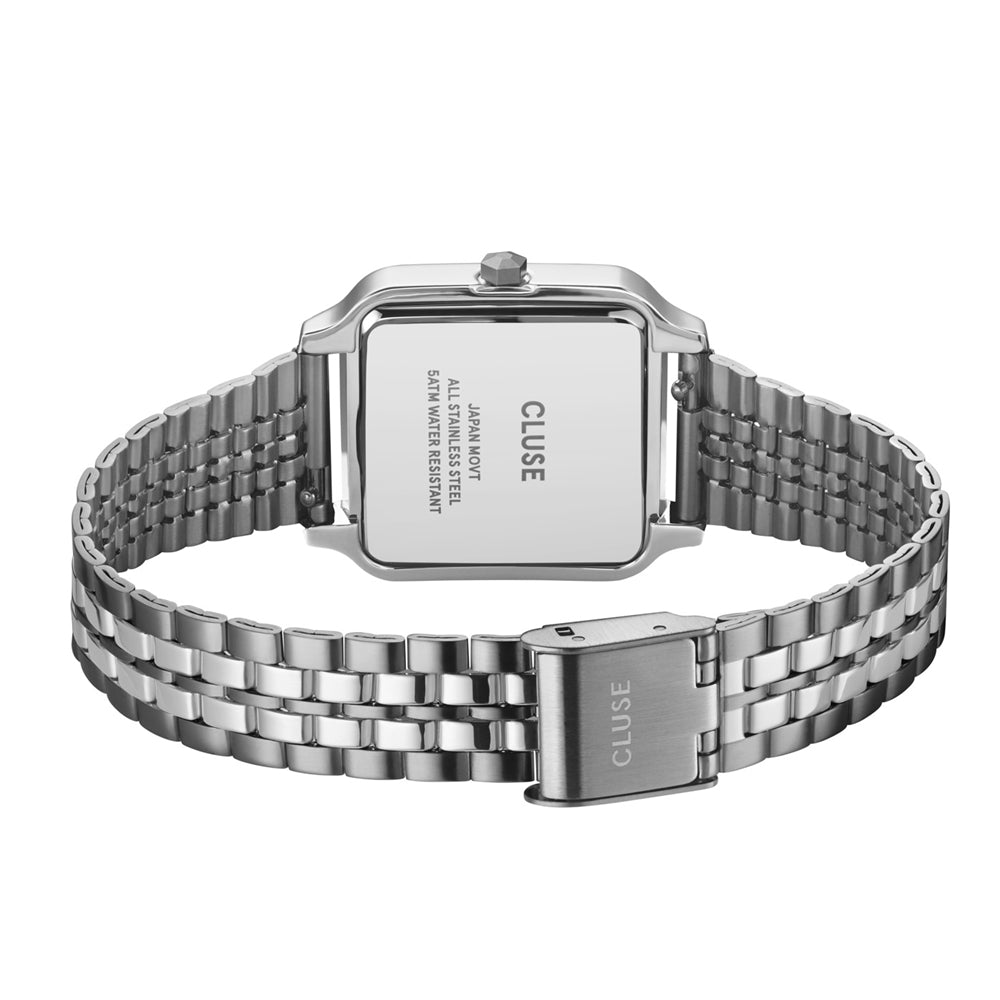 CLUSE Gracieuse Light Blue and Silver Square Watch