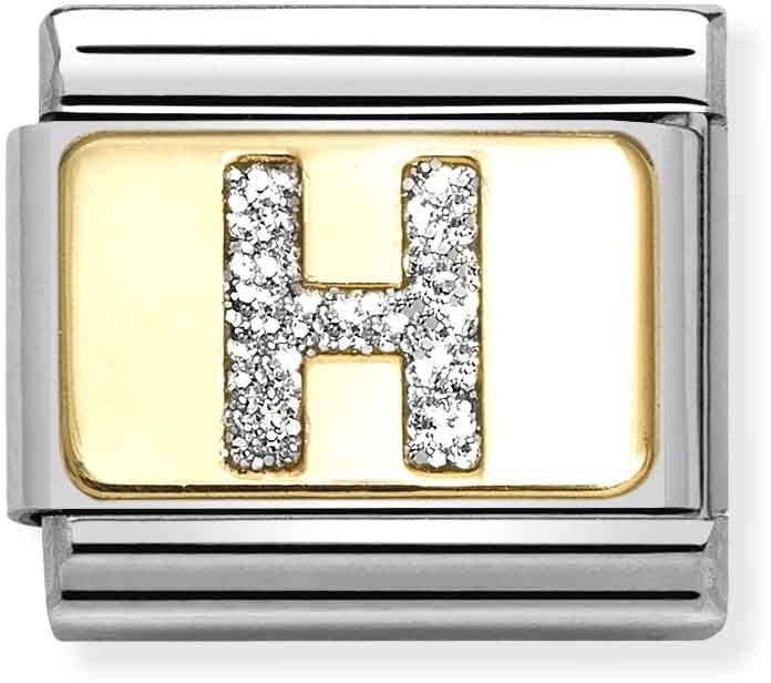 Nomination Gold Glitter H Charm