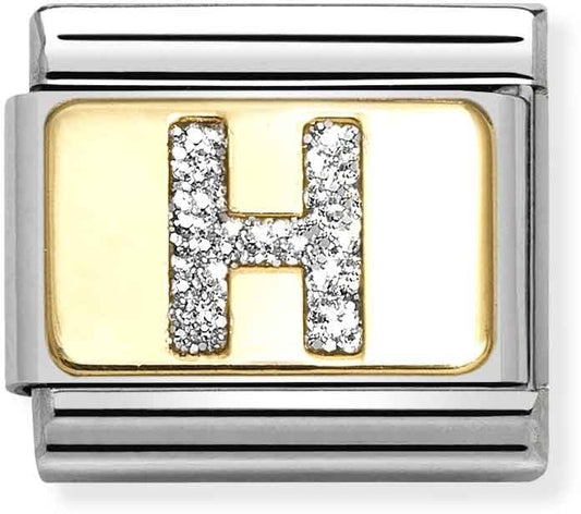 Nomination Gold Glitter H Charm