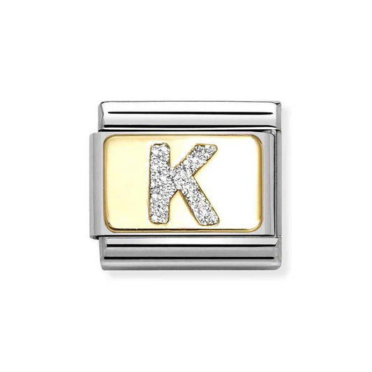 Nomination Gold Glitter K Charm