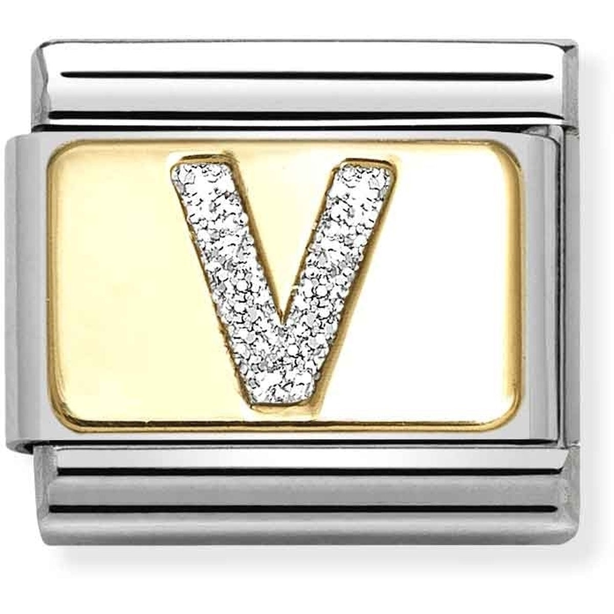 Nomination Gold Glitter V Charm