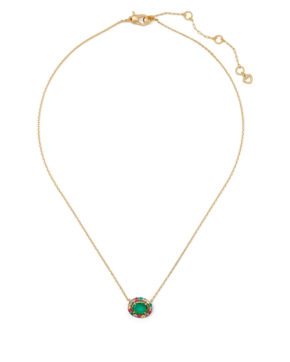 Kate Spade New York Gold Green + Multicolour Horizontal Oval Halo Necklace