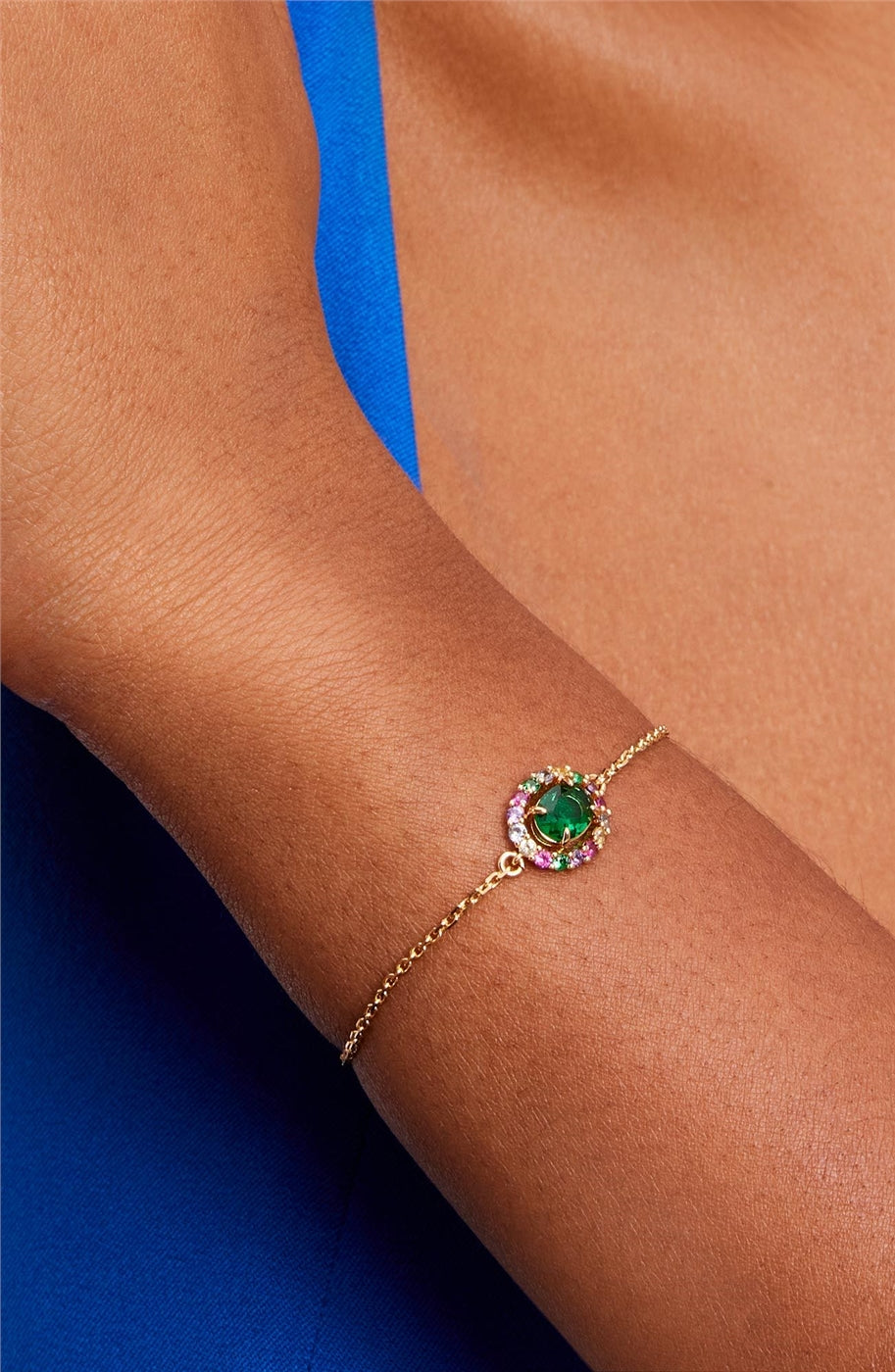 Kate Spade New York Gold Green + Multi Oval Halo Bracelet