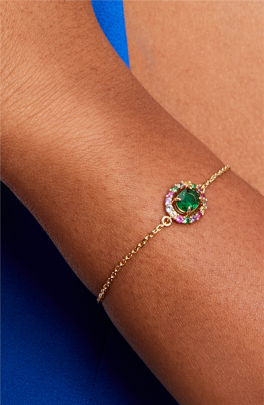 Kate Spade New York Gold Green + Multi Oval Halo Bracelet