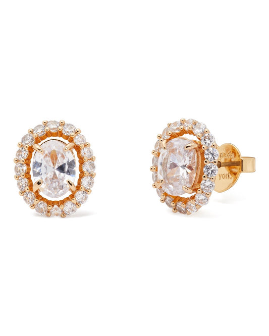 Kate Spade New York Gold Horizontal Oval Halo Studs