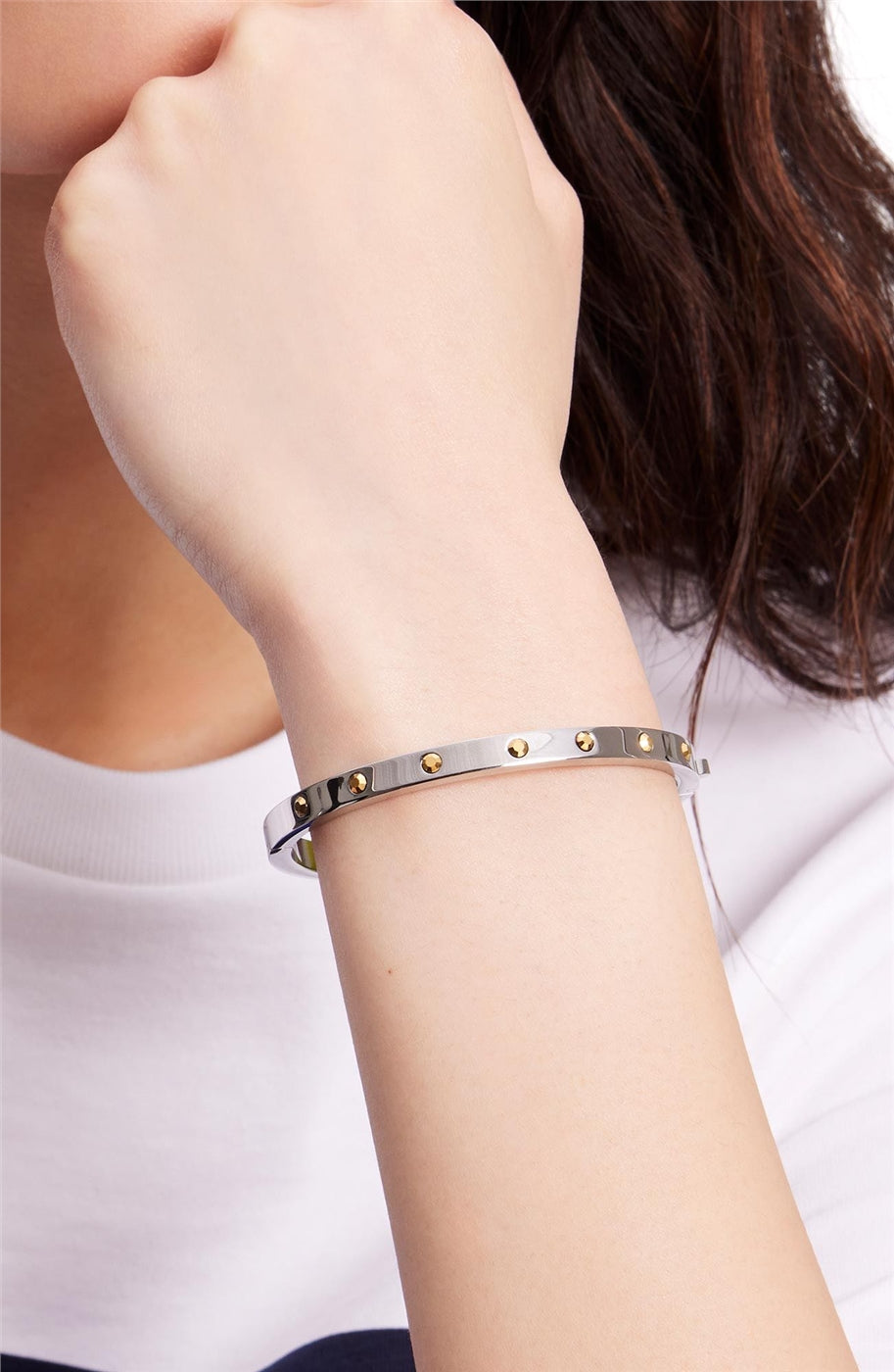 Kate Spade New York Gold Mix Set in Stone Hinged Bangle