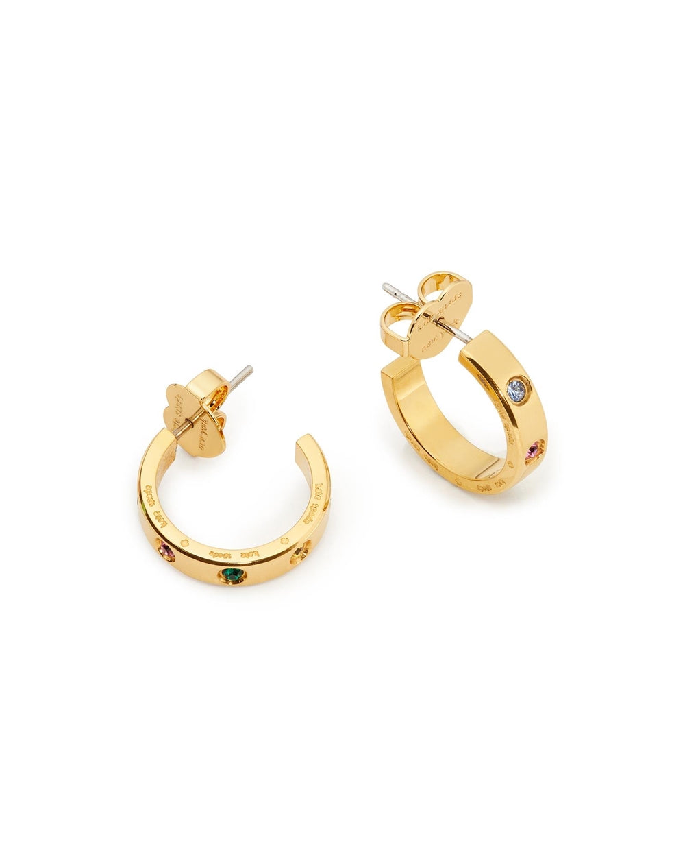 Kate Spade New York Gold Set In Stone Multi Crystal Hoops