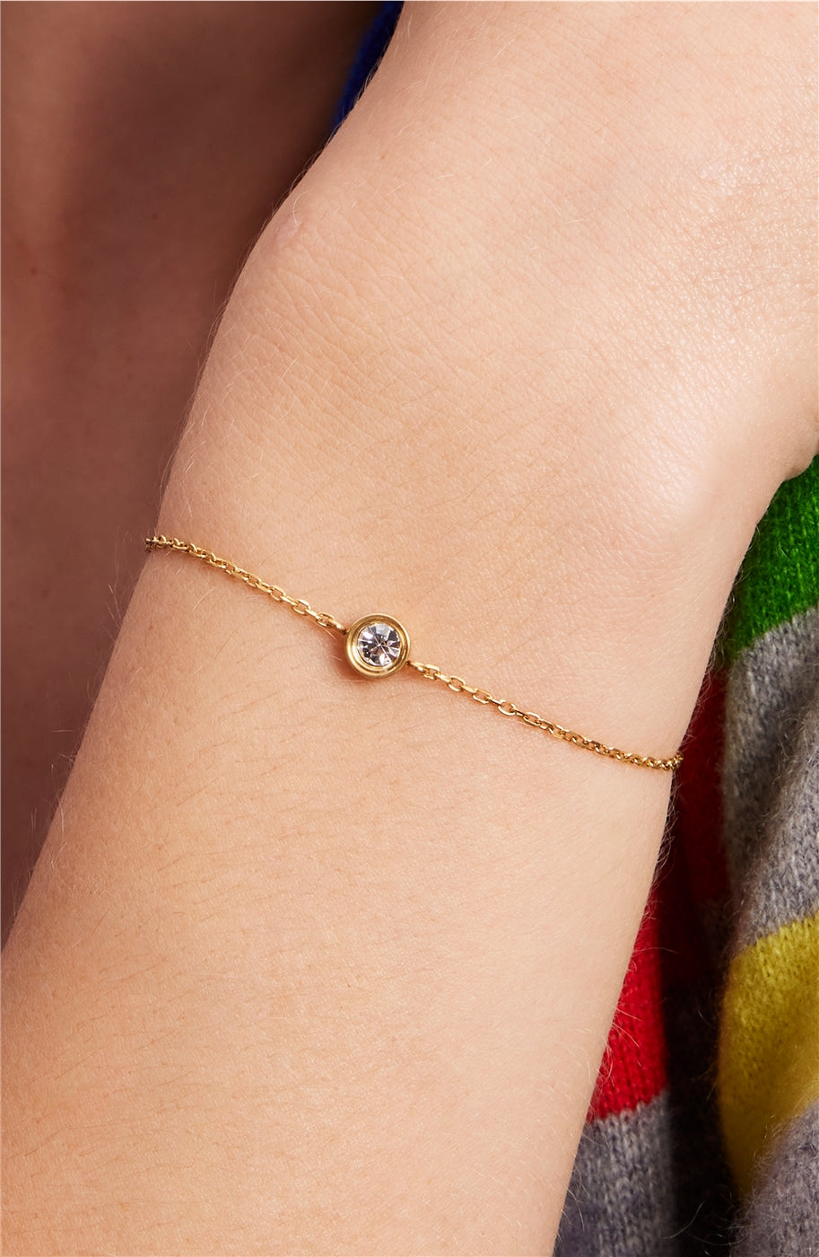 Kate Spade New York Gold Single Set In Stone Crystal Bracelet