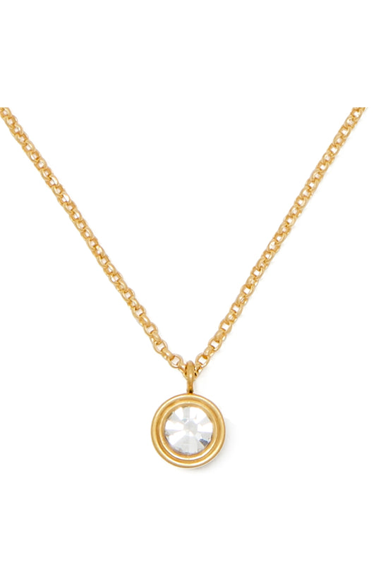 Kate Spade New York Gold Single Set In Stone Crystal Necklace