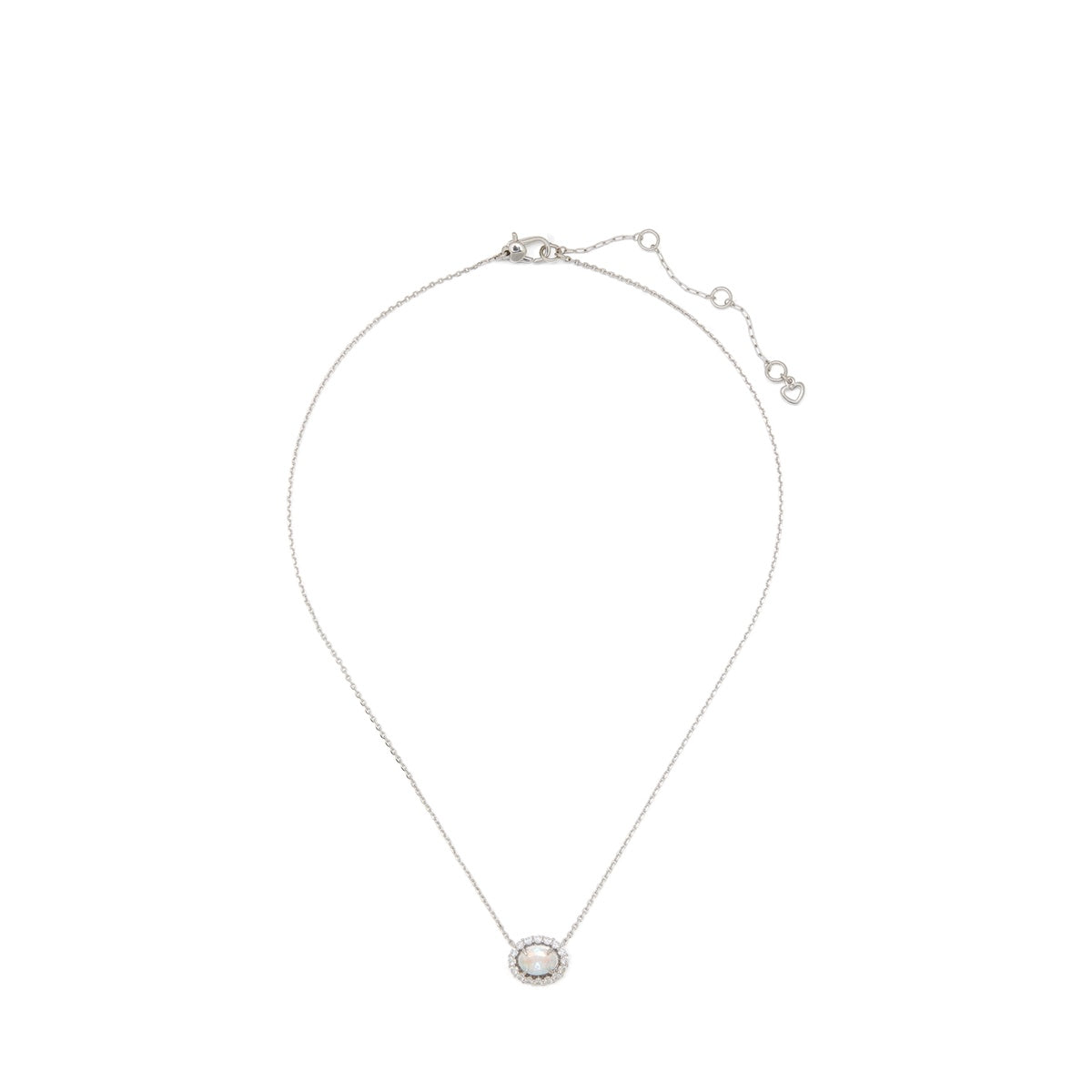 Kate Spade New York Silver Horizontal Oval Halo Necklace