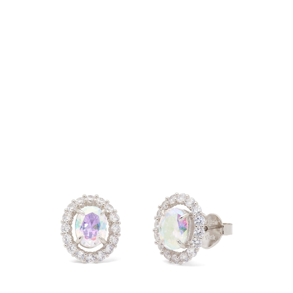 Kate Spade New York Silver Horizontal Oval Halo Studs
