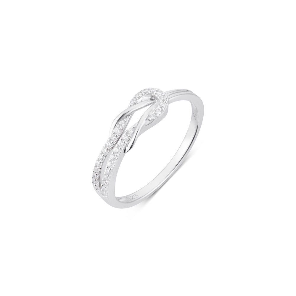 Argento Silver CZ Knot Ring