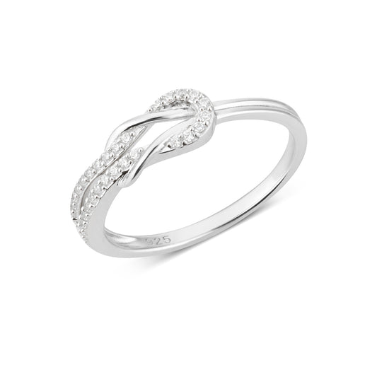 Argento Silver CZ Knot Ring