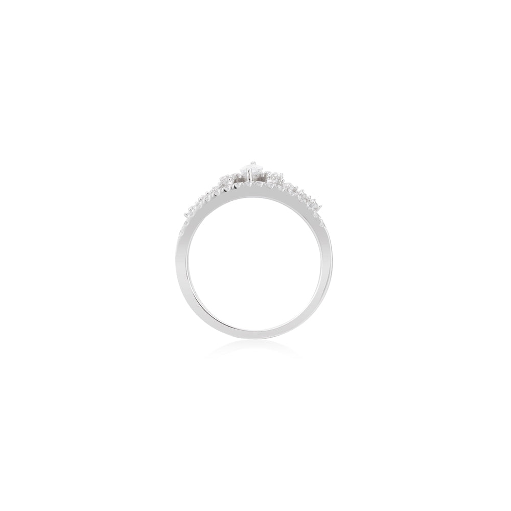 Argento Silver CZ Princess Ring