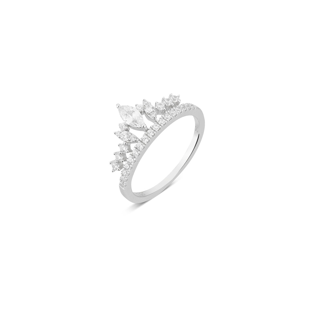 Argento Silver CZ Princess Ring
