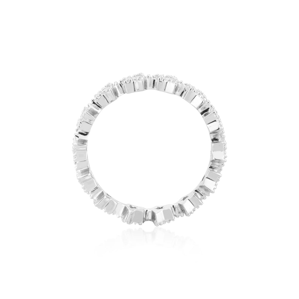 Argento Silver CZ Star Band Ring