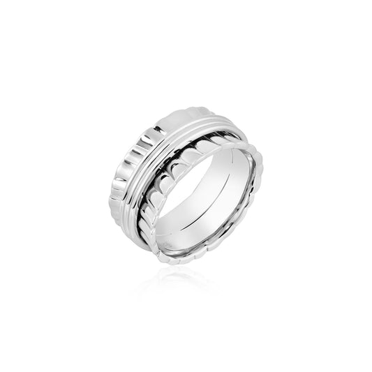Argento Silver Textured Calming Ring