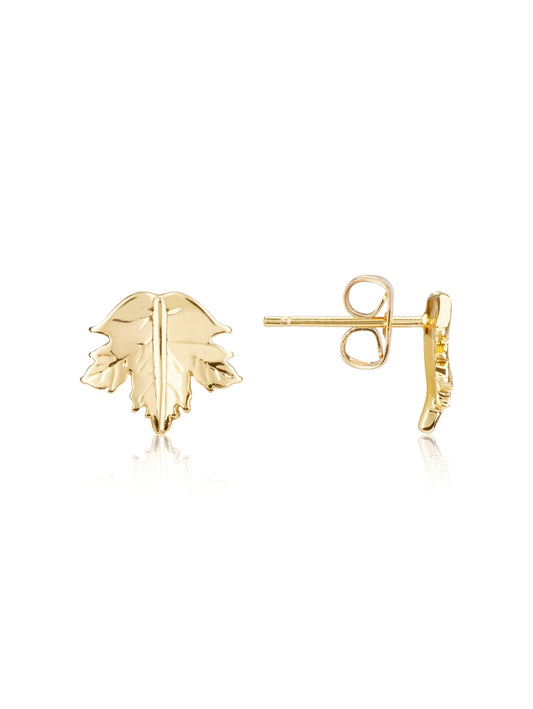 Karma Gold Plated Leaf Studs
