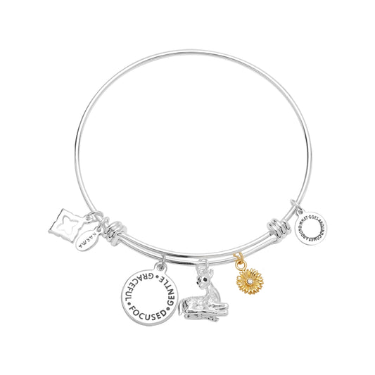 Karma Gold Plated Mix Deer Flower Bangle