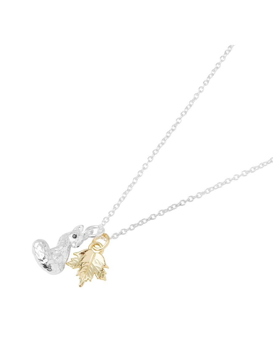 Karma Gold Plated Mix Fox Leaf Necklace