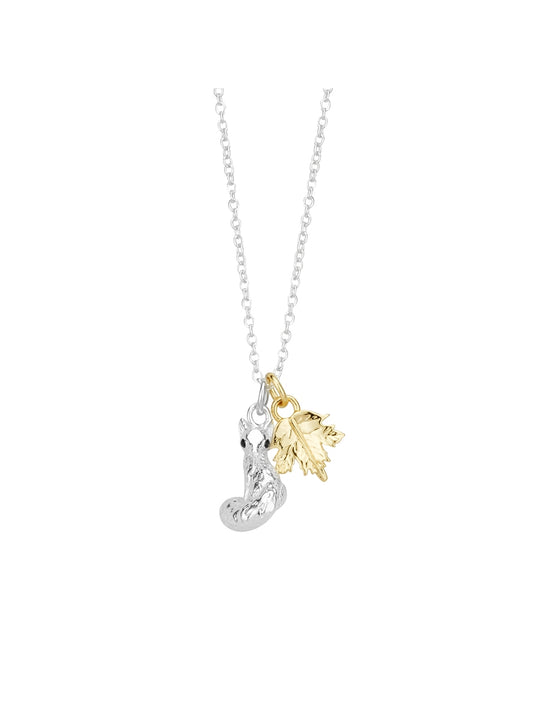 Karma Gold Plated Mix Fox Leaf Necklace