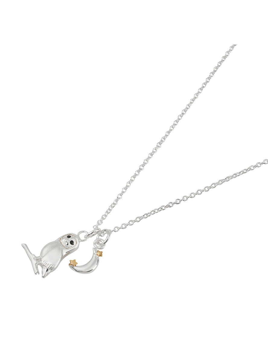 Karma Gold Plated Mix Owl Moon Necklace