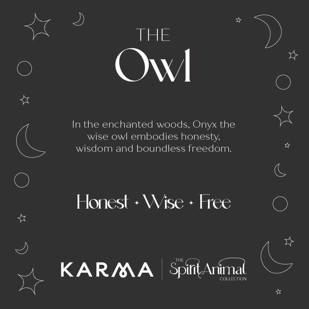 Karma Gold Plated Mix Owl Moon Necklace