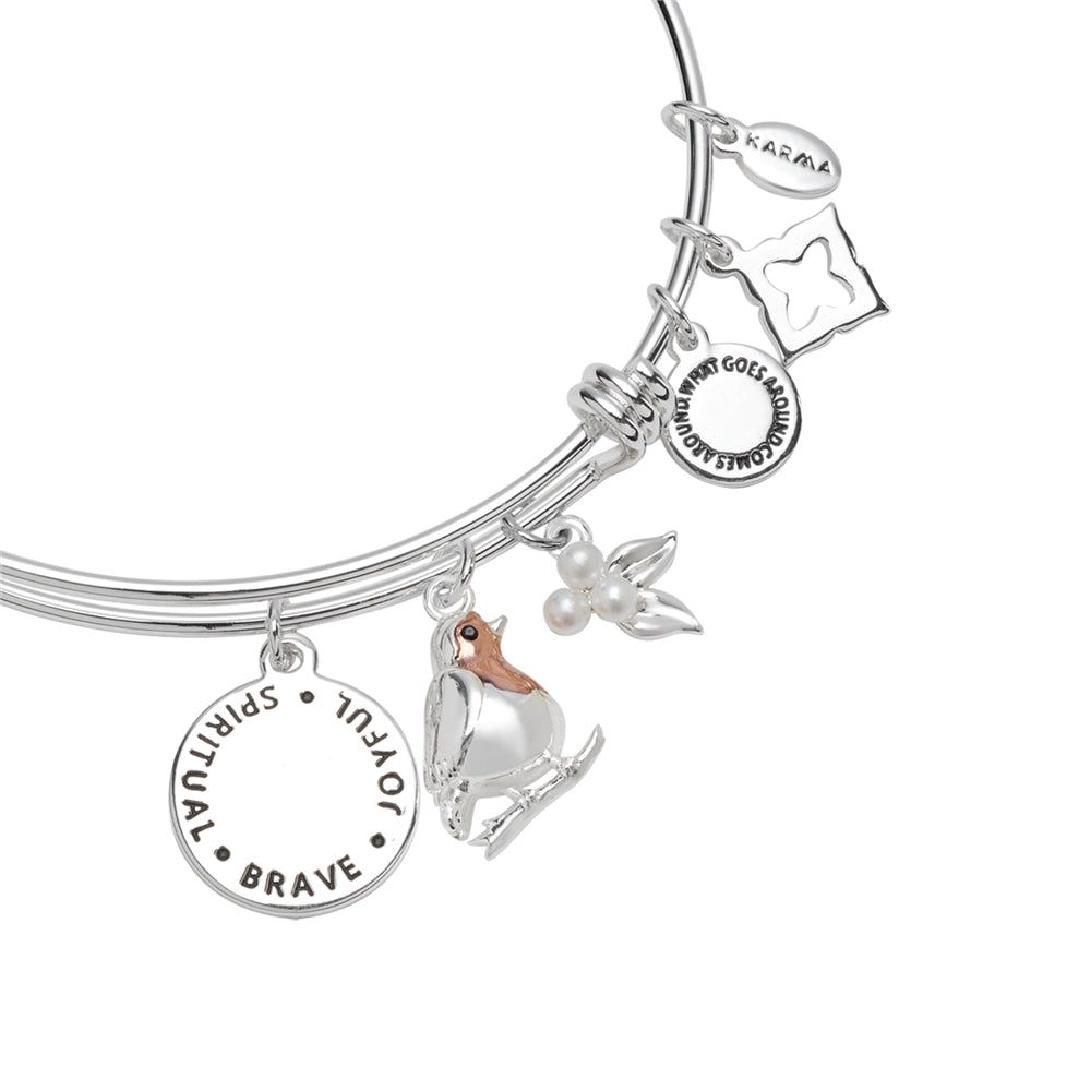 Karma Rose Gold Mix Robin Berries Bangle