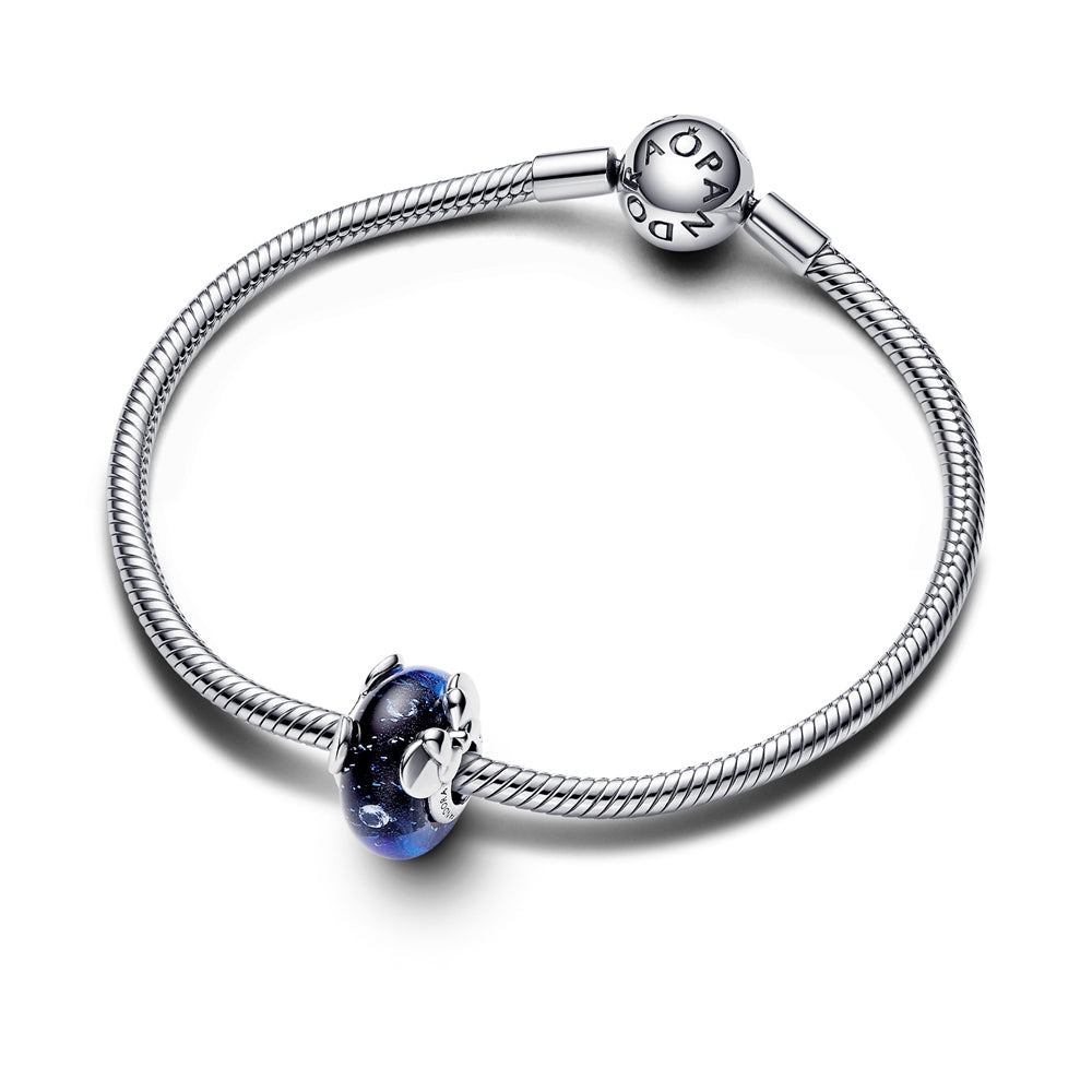 Pandora Disney Mickey Mouse & Minnie Mouse Blue Murano Glass Charm