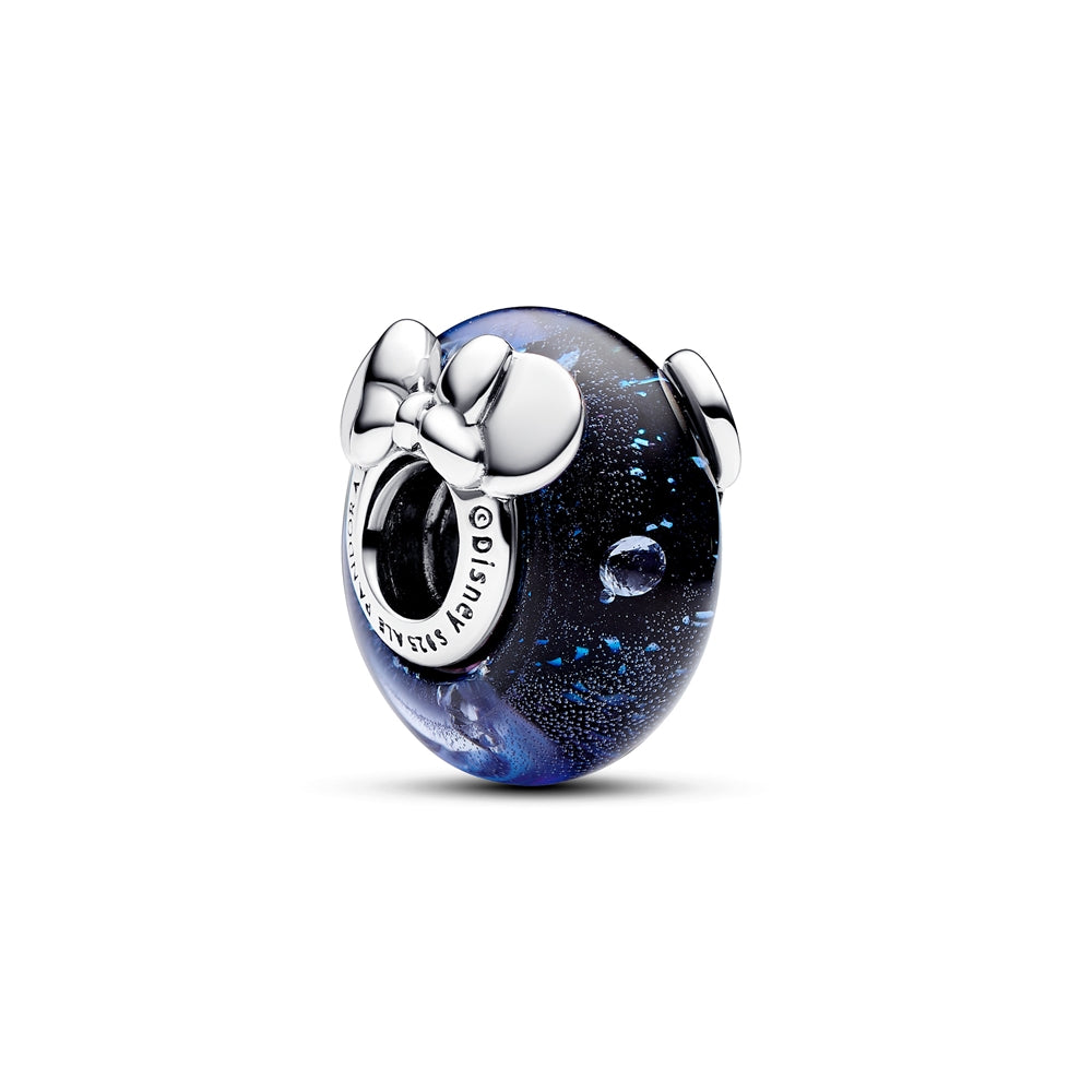 Pandora Disney Mickey Mouse & Minnie Mouse Blue Murano Glass Charm