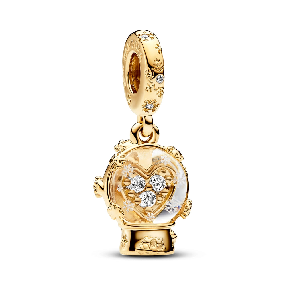 Pandora Heart Snowflake Snow Globe Dangle Charm