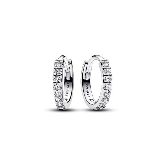 Pandora Silver Sparkling Huggie Hoop Earrings