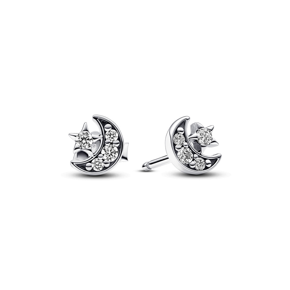 Pandora Sparkling Moon & Star Stud Earrings