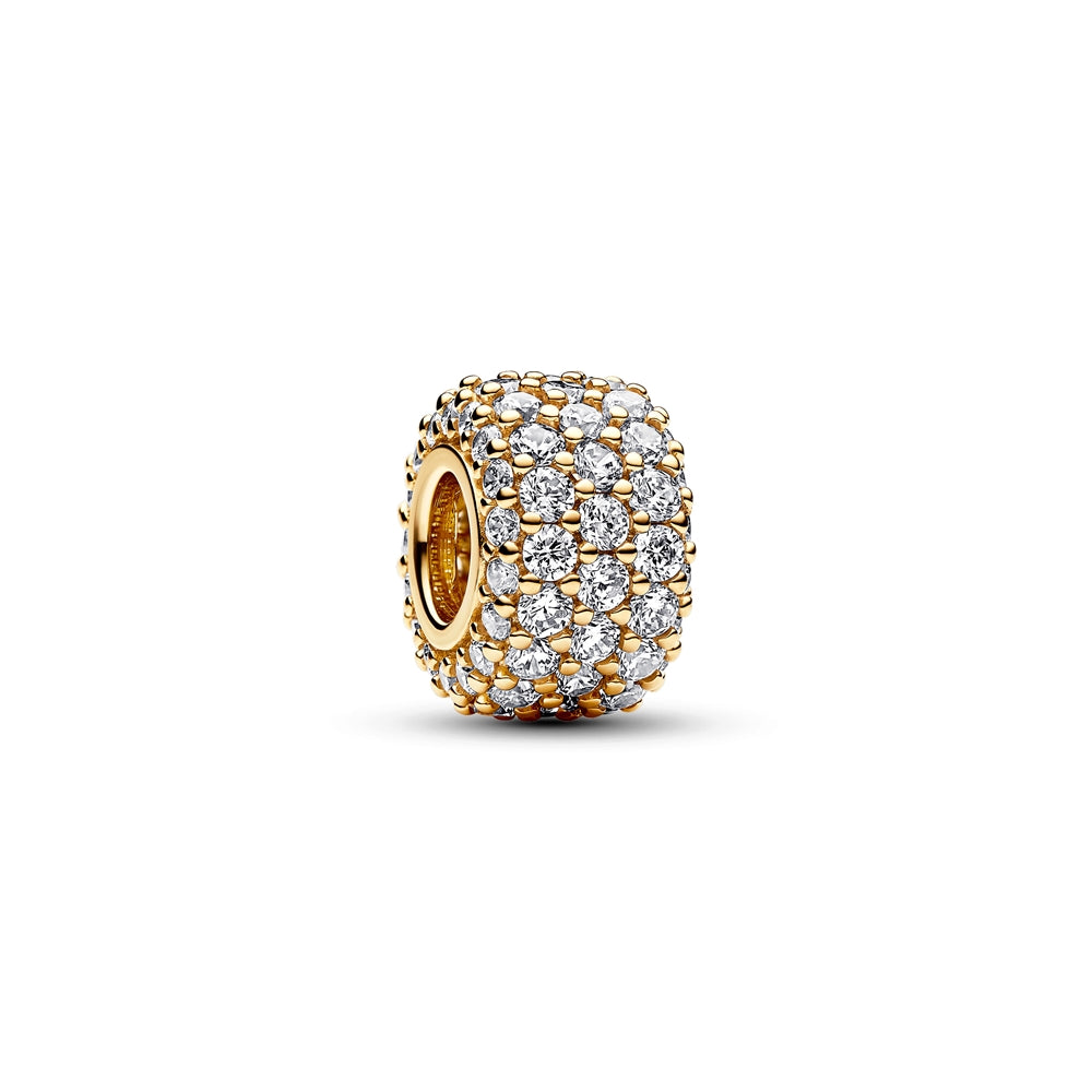 Pandora Gold Sparkling Pavé Triple-row Charm