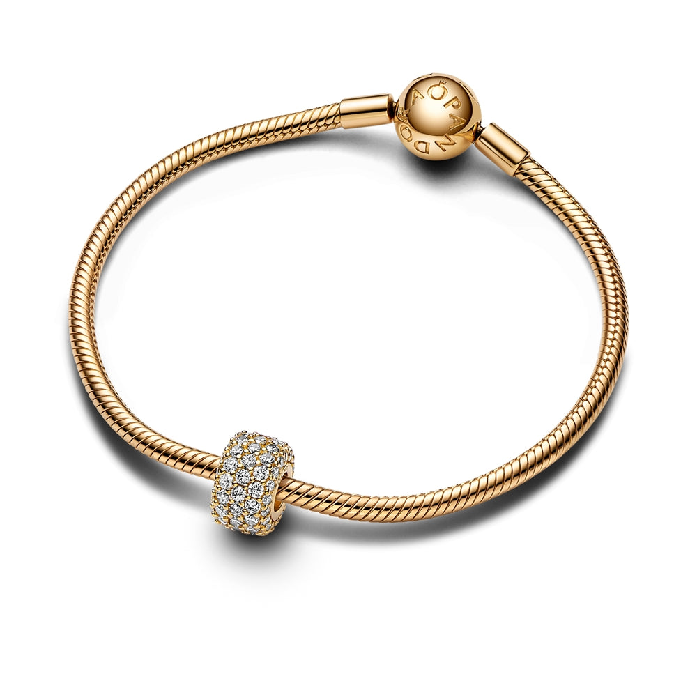 Pandora Gold Sparkling Pavé Triple-row Charm