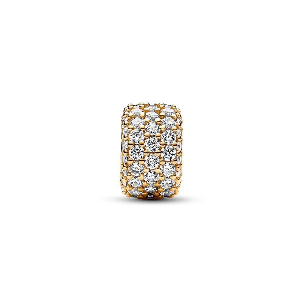 Pandora Gold Sparkling Pavé Triple-row Charm