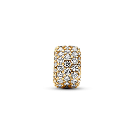 Pandora Gold Sparkling Pavé Triple-row Charm