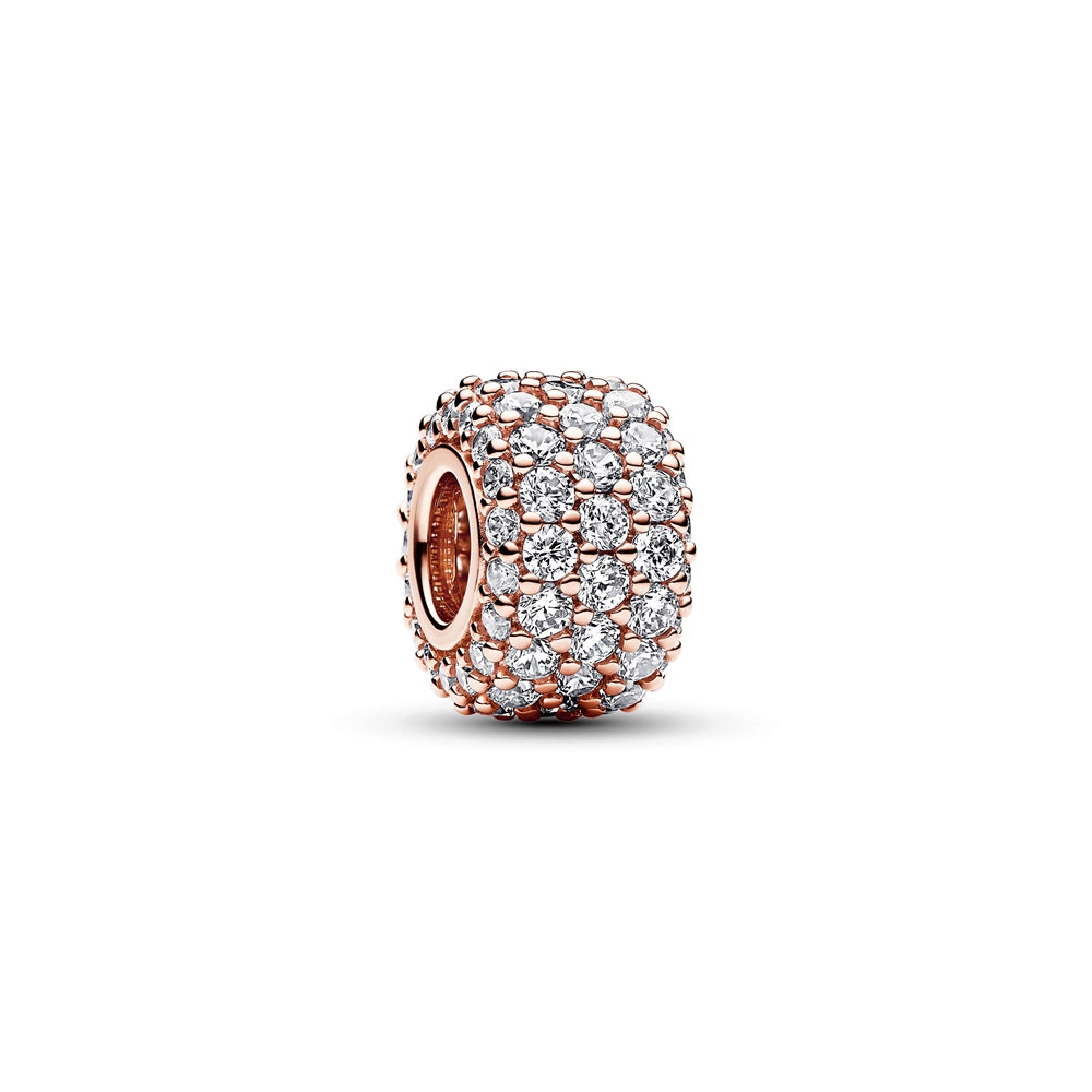 Pandora Rose-Gold Sparkling Pavé Triple-row Charm