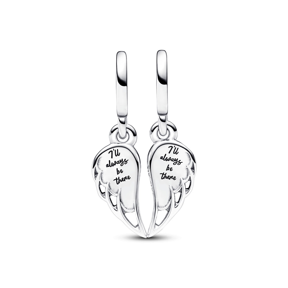 Pandora Sparkling Splittable Angel Wings Dangle Charm