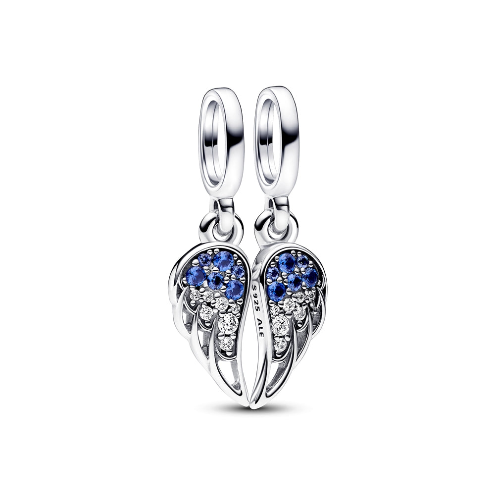 Pandora Sparkling Splittable Angel Wings Dangle Charm