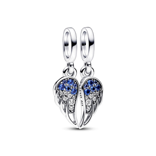 Pandora Sparkling Splittable Angel Wings Dangle Charm