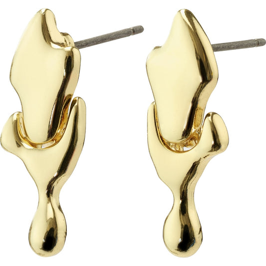 Pilgrim Gold Plated Alyssa Molten Small Recycled Earrings
