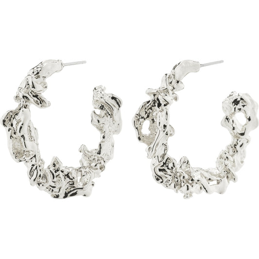 Pilgrim Silver Plated Flow Recycled Large Hoops