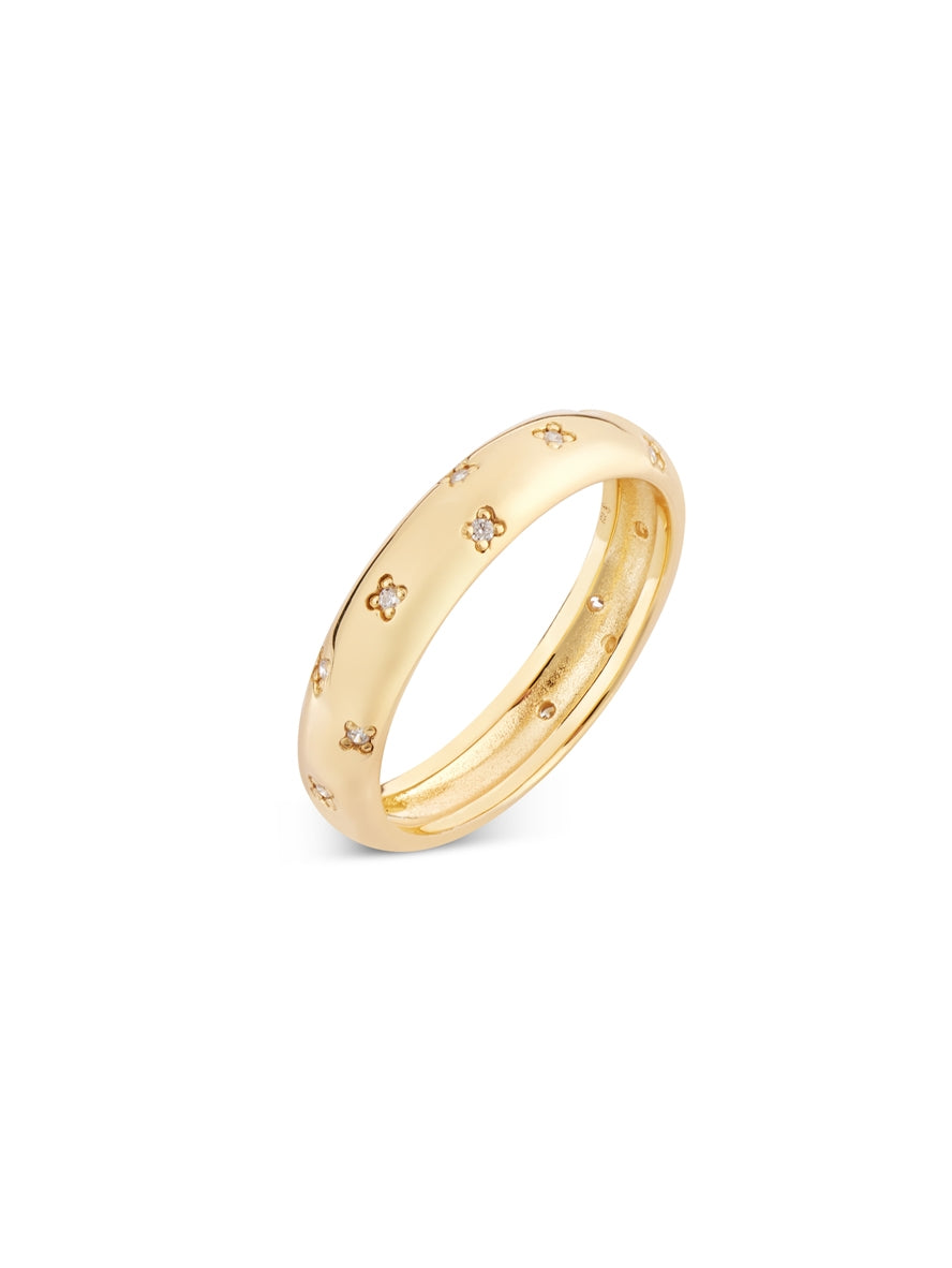Argento Gold Galaxy Star Band Ring