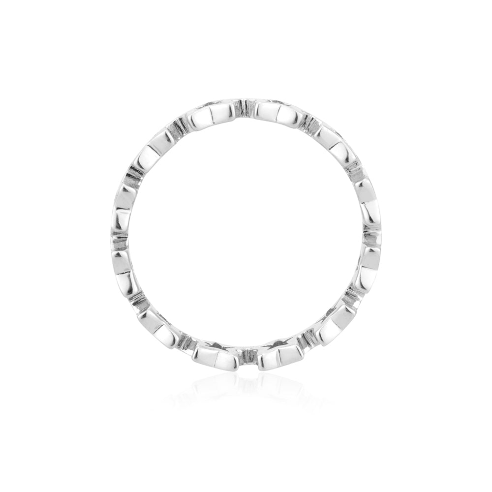 Argento Silver Plain Star Band Ring