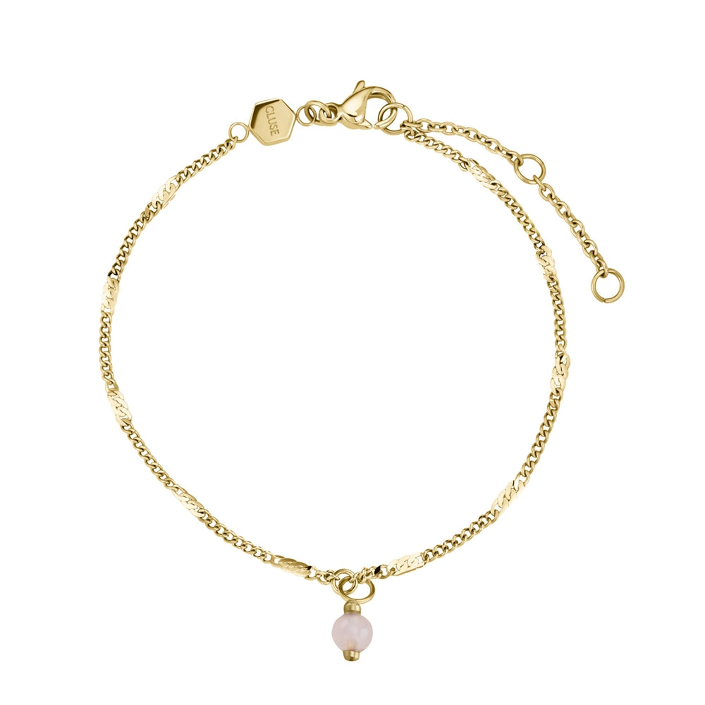 CLUSE Gold Colour Giftbox La Tétragone Mesh Watch and Rose Bracelet