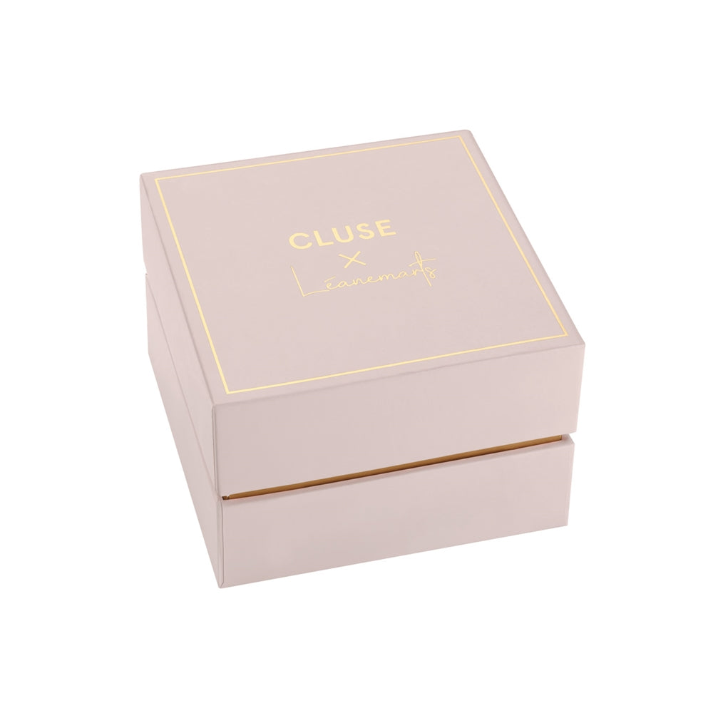 CLUSE Gold Colour Giftbox La Tétragone Mesh Watch and Rose Bracelet