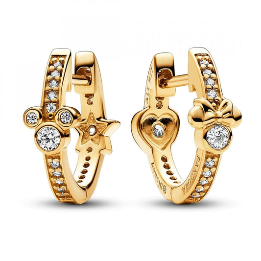 Pandora Disney Mickey Mouse & Minnie Mouse Sparkling Hoop Earrings