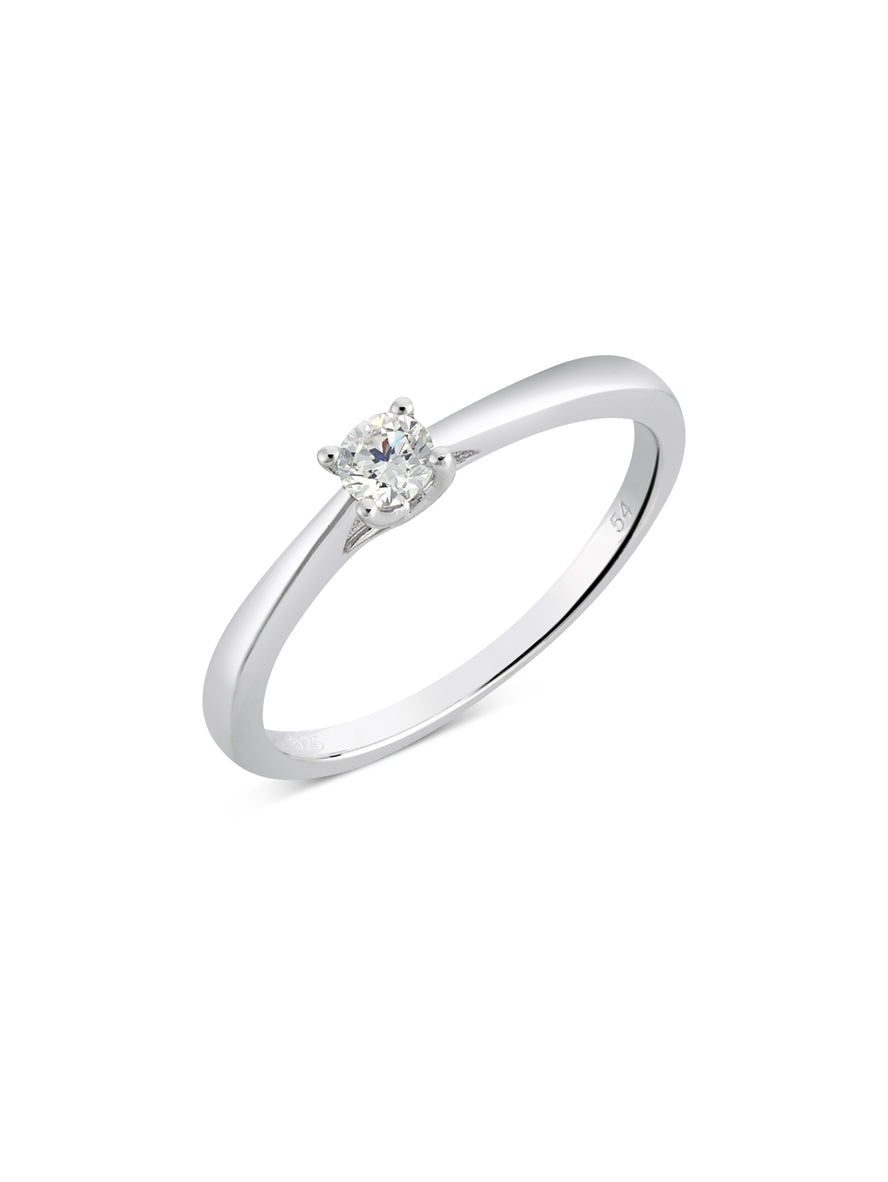 Argento Silver Lab Created 015ct Solitaire Promise Ring